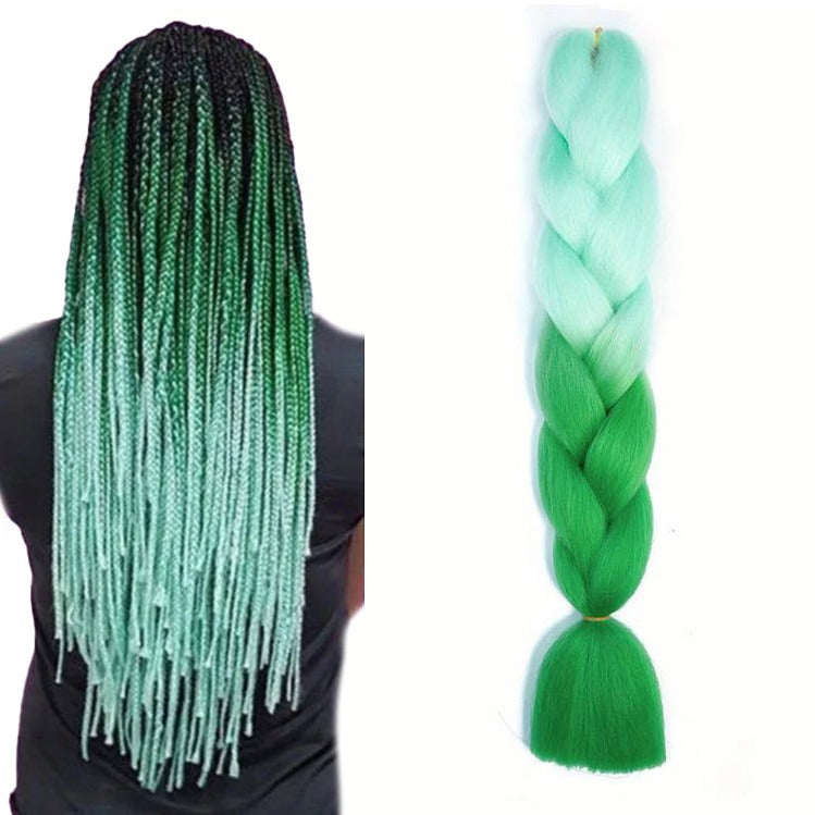 Extensii par sintetic pentru impletituri, Zola®, 60 cm, verde balayage Extensii par sintetic pentru impletituri, Zola®, 60 cm, verde balayage